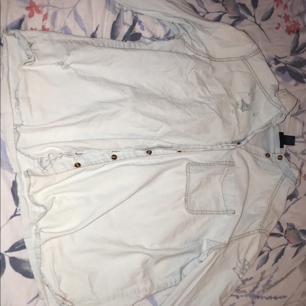 Distressed button up